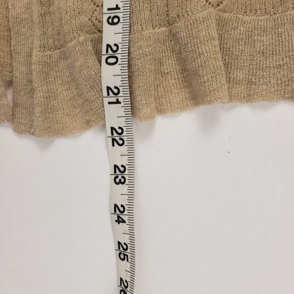 Banana Republic Xs Cardigan Knit Alpaca Wool blend Lightweight Tan Cream Sweater - Picture 13 of 16